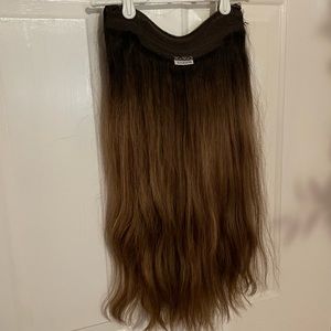 Glam Seamless 22” Custom Brunette Ombré halo extensions